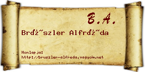 Brüszler Alfréda névjegykártya